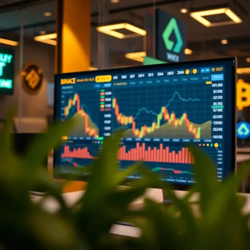 Digital representation of Binance trading concepts displayed on a modern screen