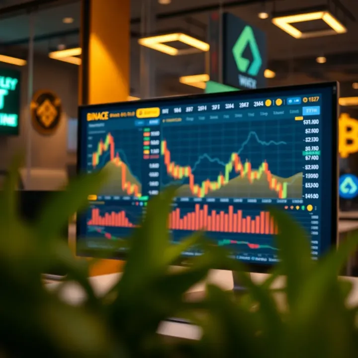Digital representation of Binance trading concepts displayed on a modern screen