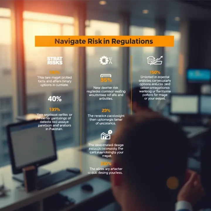 Navigating Risks and Regulations in Pakistan's Binary Options Market Visual guide showcasing common risks and regulatory factors affecting binary options trading in Pakistan