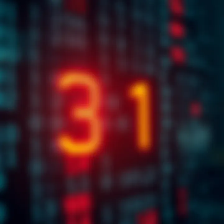 Binary Number System Highlighting Decimal Value Visual representation of the binary number system with highlighted bits for the decimal value thirty-one