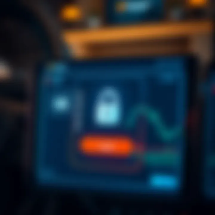 Secure login screen showcasing encryption and cybersecurity features