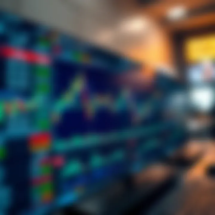 User interface showing forex trading platform features with charts and currency pairs