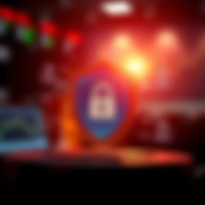 Illustration of security shield and customer support icons representing secure and reliable forex trading