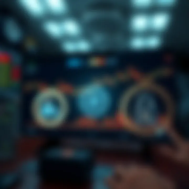 Conceptual illustration of secure online trading with regulatory compliance symbols