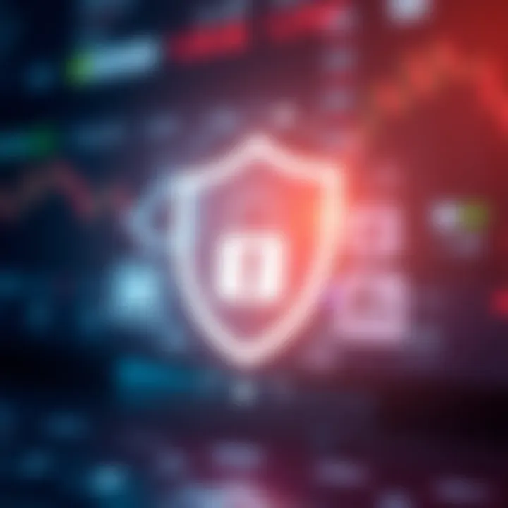 Graphic showing security shield and fee icons representing secure and cost-effective crypto trading