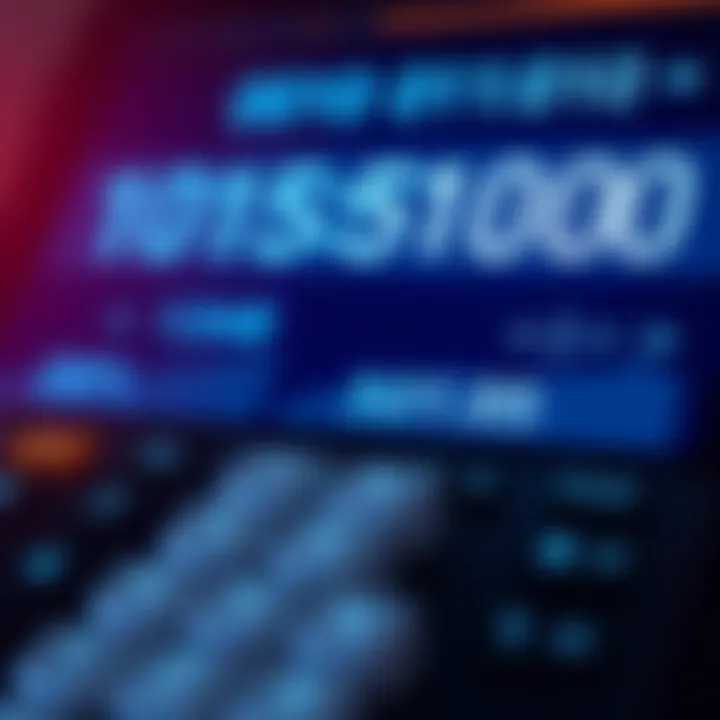 Illustration of digital calculator screen displaying binary division results with binary numbers and calculation symbols