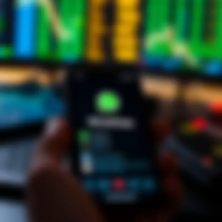 Mobile phone screen showing WhatsApp interface with forex trading group chat open