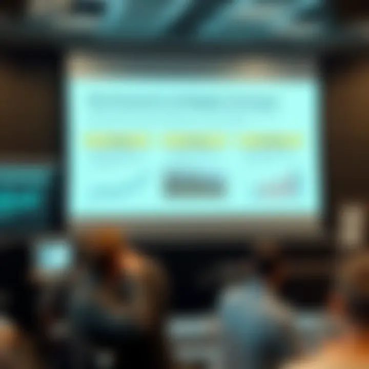 Presentation slide showing methods for assessing and mitigating project risks with clear visual elements