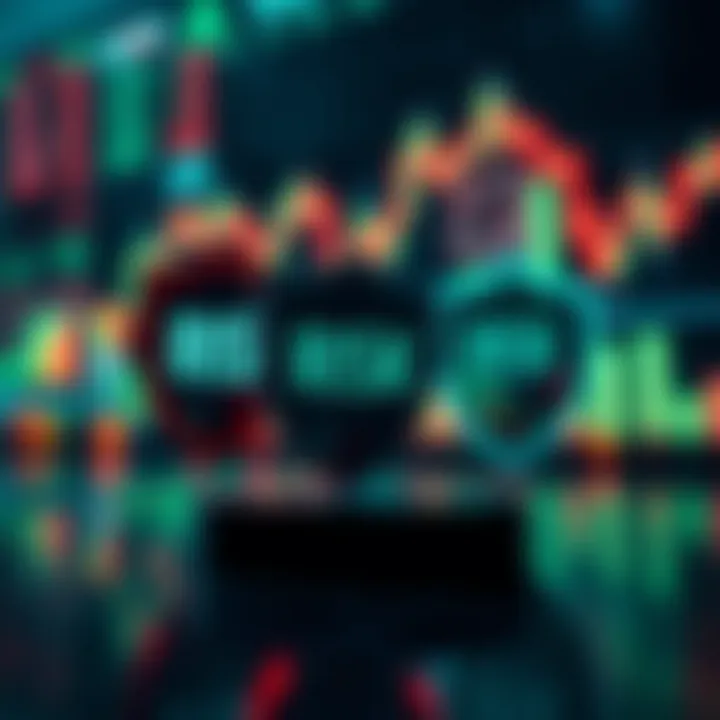 Risk Management Strategies for Binary Options Trading Conceptual illustration of risk management techniques with charts and protective shields