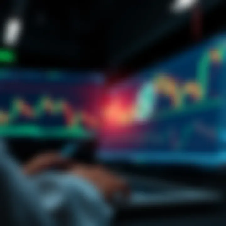 Conceptual illustration of secure online communication with forex charts in the background