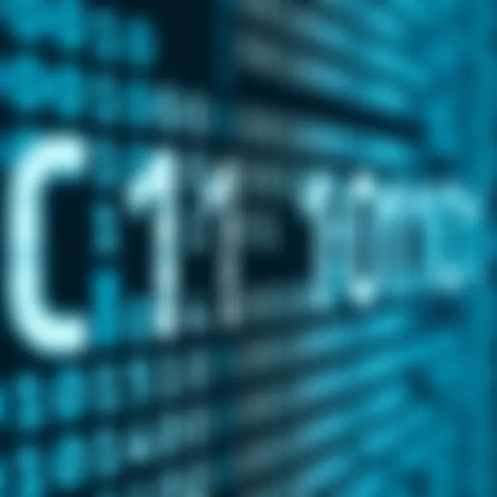 Illustration of binary numbering system with bits representing ASCII characters