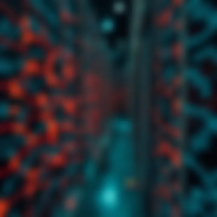 Binary Code in Digital Data Transmission Visual depiction of data flow in digital technology showing binary signals transferring between circuits