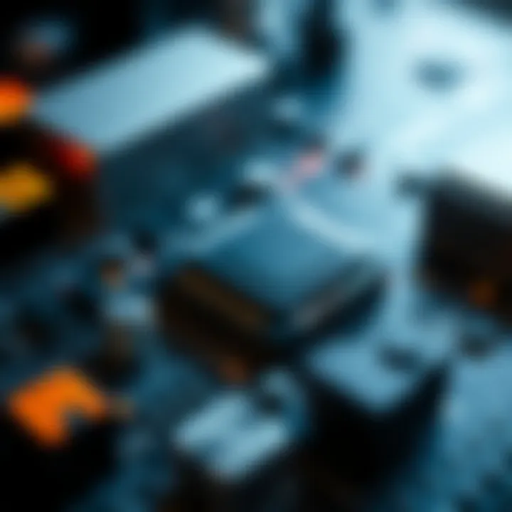 Representation of a digital circuit showing components used in binary conversion within computing devices