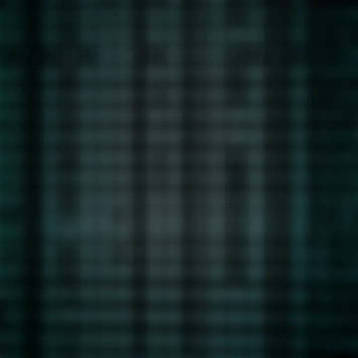 Digital representation of binary code with sequences of zeros and ones on a dark background