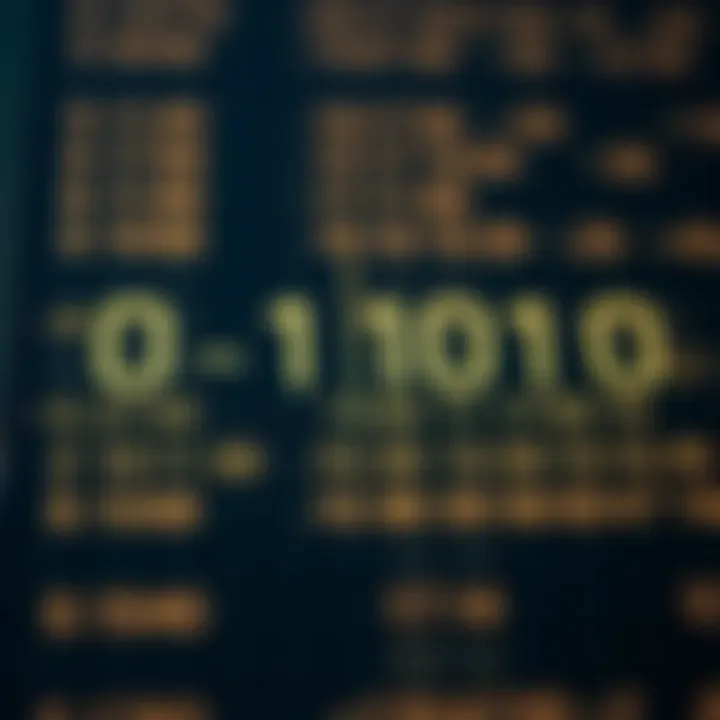 Diagram illustrating binary division with binary digits and subtraction