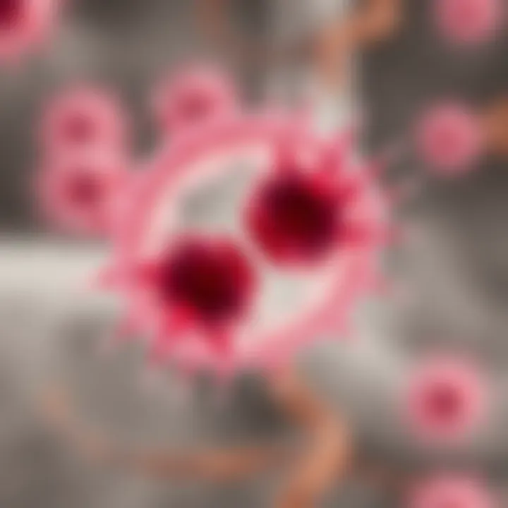 Microscopic view of an amoeba undergoing binary fission showing division into two cells