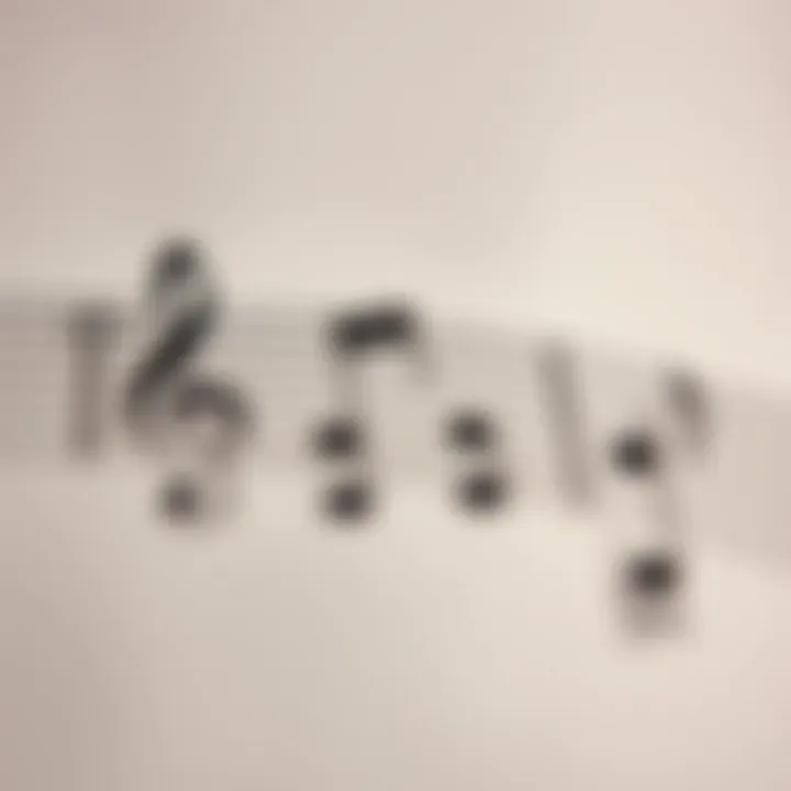 Musical staff showing two distinct sections with contrasting themes representing binary form