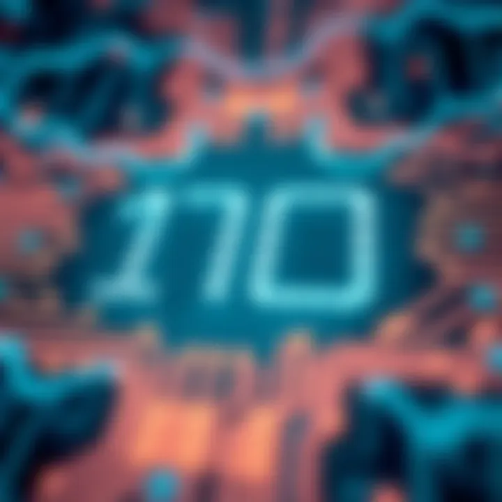 Visual representation of binary digits forming a digital circuit pattern