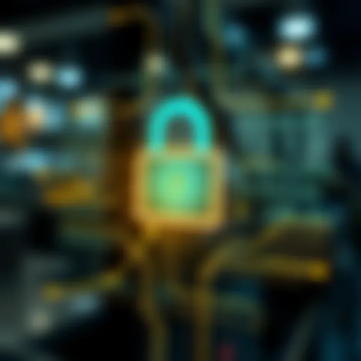 Diagram illustrating the concept of binary login with binary digits integrated into a digital lock system