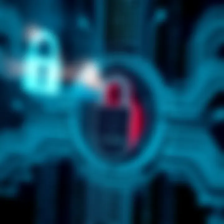 Visual representation of binary code streams surrounding a secure authentication interface