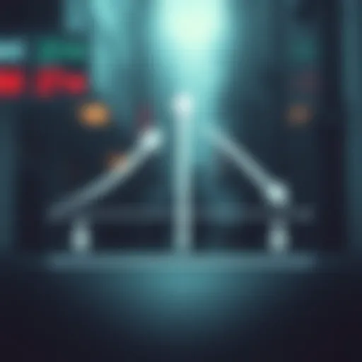 Diagram illustrating the concept of binary option trading with upward and downward arrows representing possible outcomes