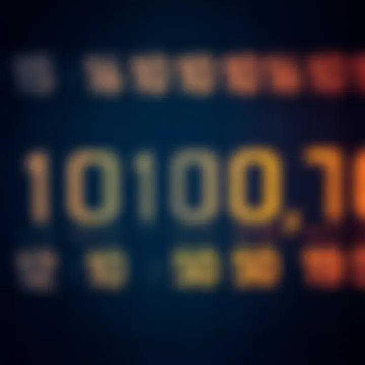 Illustration showing binary digits aligned with their corresponding place values used in decimal conversion