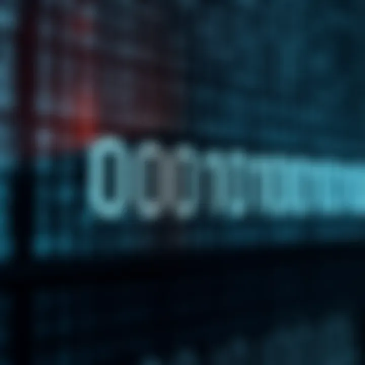 Diagram illustrating the binary number system with digits zero and one arranged in columns