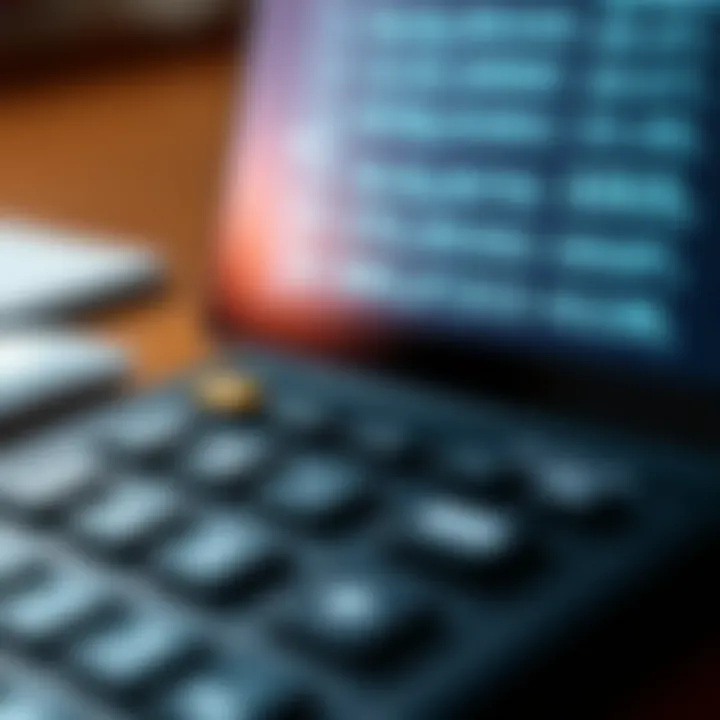 Illustration showing binary digits and basic arithmetic operations on a digital calculator screen