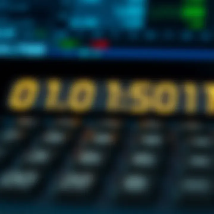 Example of Binary Multiplication Using Calculator Interface Illustration showing example of binary numbers multiplied using calculator interface