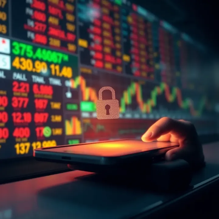 Secure mobile trading platform illustrating encryption and financial tools for forex traders in Pakistan