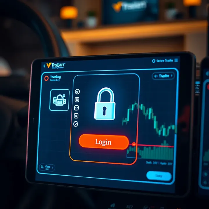 Secure login screen showcasing encryption and cybersecurity features