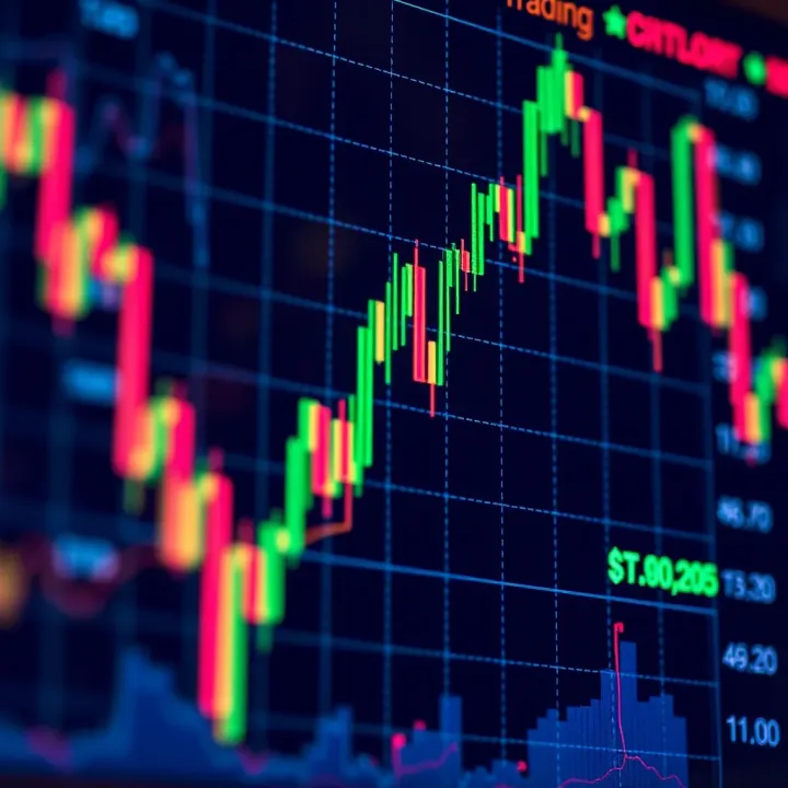 Digital chart displaying cryptocurrency price trends and fluctuations