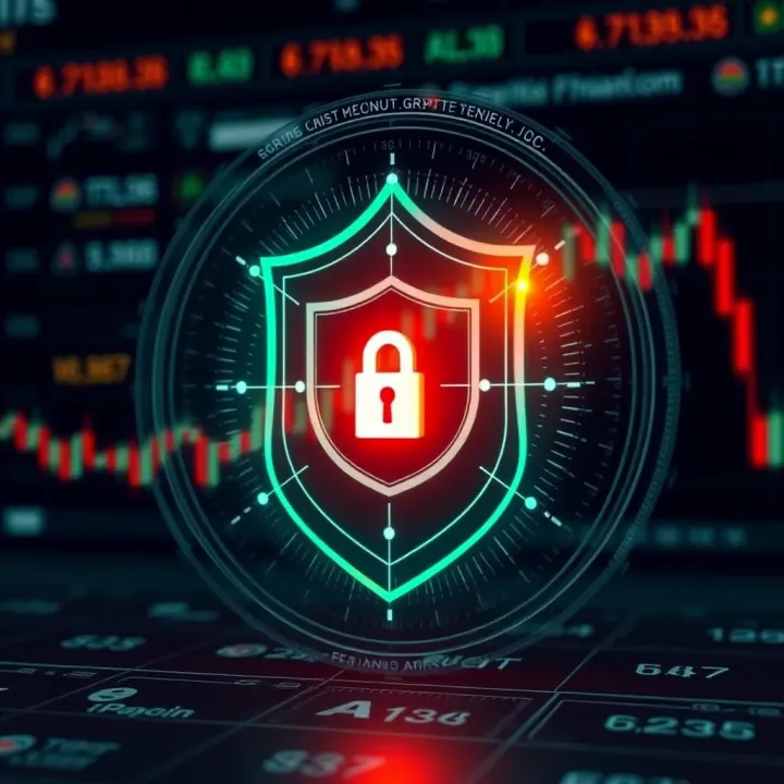 Secure digital shield icon representing strong security features and encryption for cryptocurrency trading apps