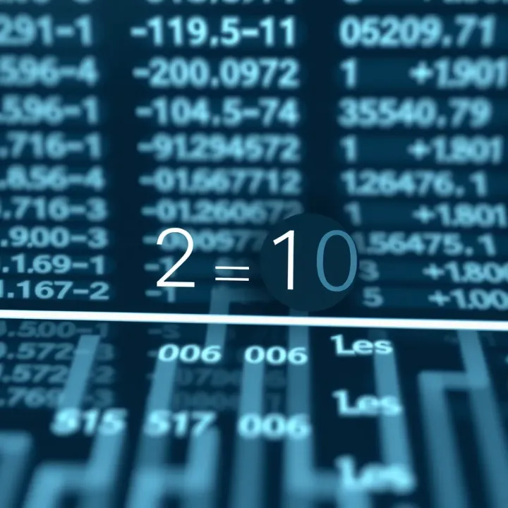 Diagram illustrating the division of a decimal number by two with remainders highlighted