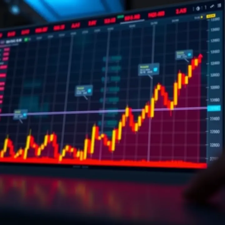 Binary Options Trading Trends in Pakistan Graph showing upward trend and candlestick chart representing binary options trading in Pakistan