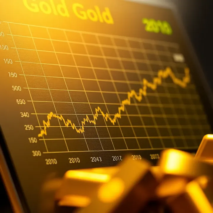 Graph illustrating key factors influencing gold prices such as supply, demand, and geopolitical events