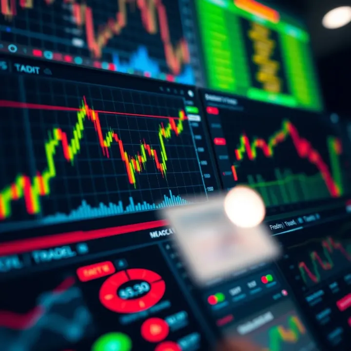 Forex Trading Dashboard with Key Technical Indicators Illustration of forex trading dashboard displaying popular technical indicators and market trends