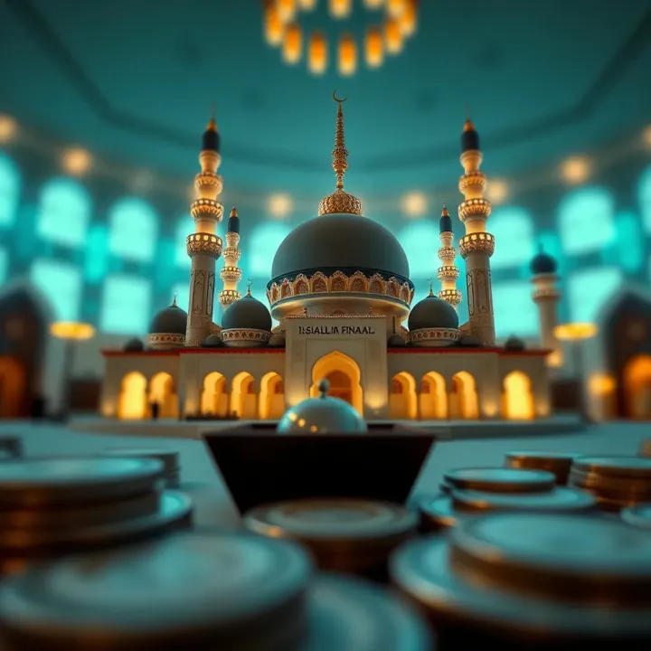Islamic Finance Principles in Currency Trading Conceptual depiction of Islamic finance principles with currency symbols and Quranic text