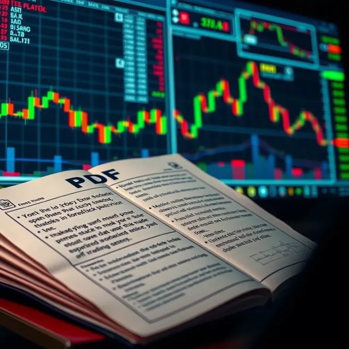 Forex Trading PDF Resources for Pakistani Market Insights Open PDF document displaying forex market charts and trading strategy notes on a computer screen
