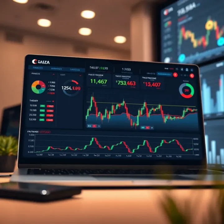 Dashboard of a forex trading platform showing risk management tools and trade analytics