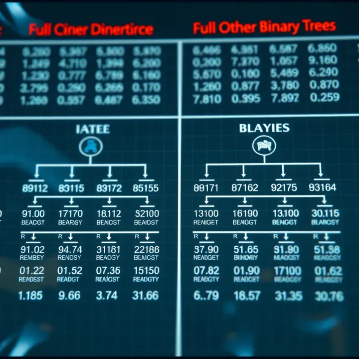Comparative Analysis of Full Binary Trees and Other Binary Trees Comparison chart showing differences between full binary tree and other binary tree types