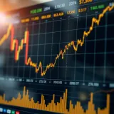 Graph showing gold price fluctuations with forex market background