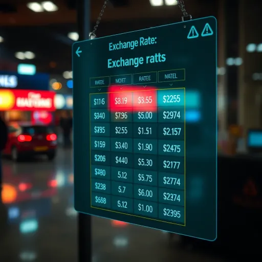 Comparison chart illustrating exchange rates of different currency services