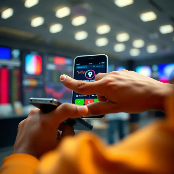 User securing a mobile device with authentication to ensure safe trading activities