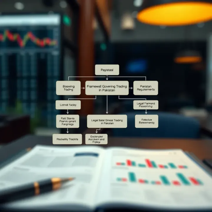 Flowchart illustrating the legal framework for binary trading under Pakistani financial regulations