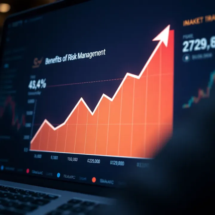 Graph showing the positive impact of risk management on financial stability and innovation in business