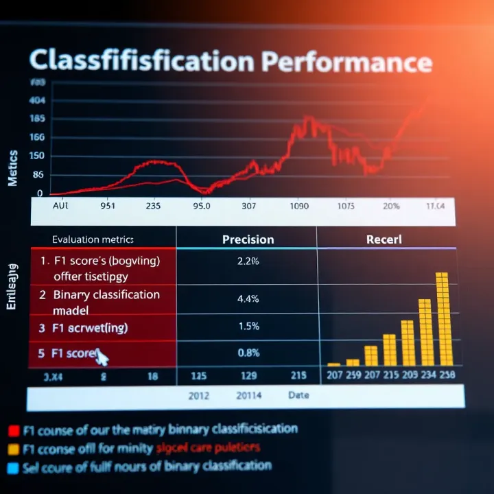Key Metrics for Binary Classification Performance Chart showing evaluation metrics like accuracy, precision, recall, and F1 score for assessing binary classification models