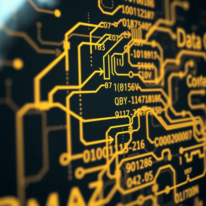 Diagram showing the interaction of binary signals within a digital circuit highlighting data flow