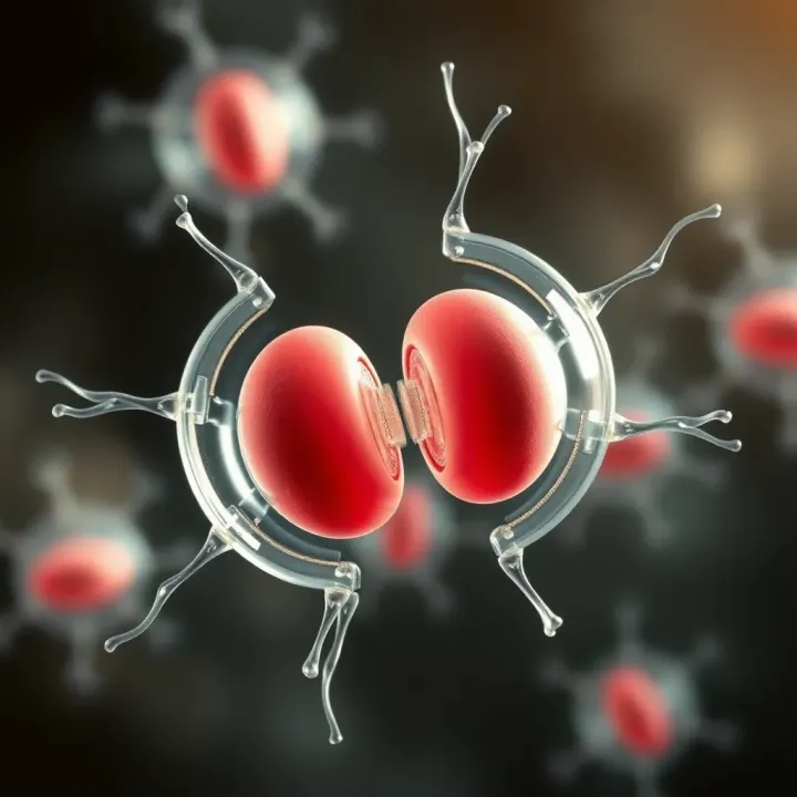 Diagram showing binary fission in a prokaryotic cell dividing into two identical daughter cells