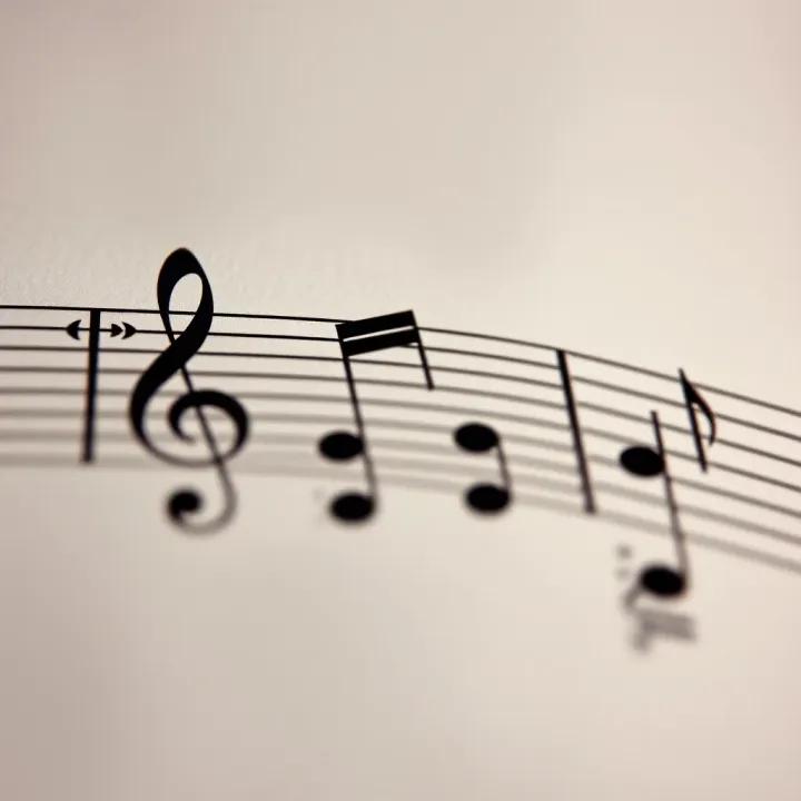 Musical staff showing two distinct sections with contrasting themes representing binary form